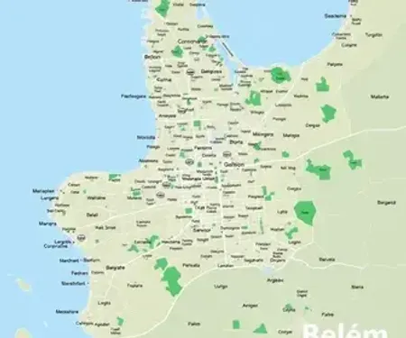 Bairros da zona norte de Belém no mapa: bairros, zonas e referências urbanas