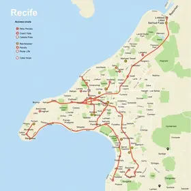 Mapa de Recife PE com bairros e acessos: mapa, referências e orientação prática