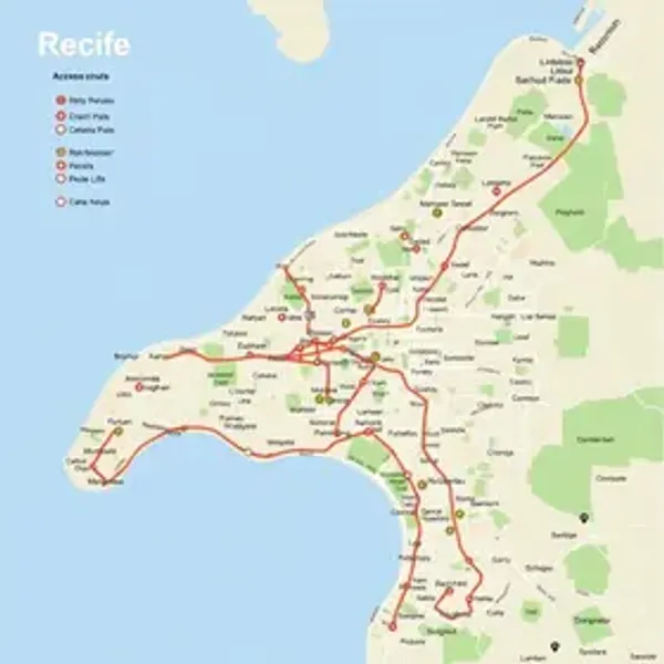 Mapa de Recife PE com bairros e acessos: mapa, referências e orientação prática