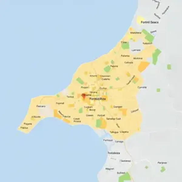 Bairros da zona leste de Fortaleza no mapa: localização, acessos e divisão da cidade