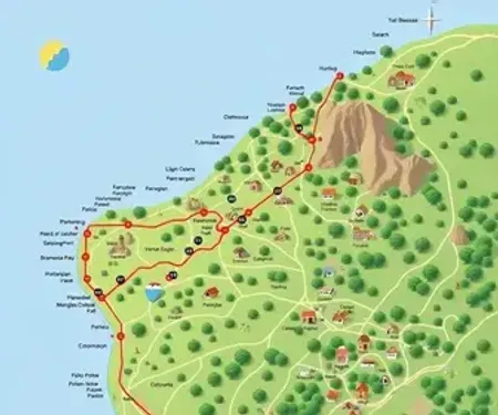Mapa turístico de Pirenópolis com atrações: pontos de interesse e localização