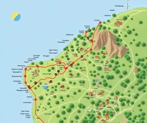 Mapa turístico de Pirenópolis com atrações: pontos de interesse e localização