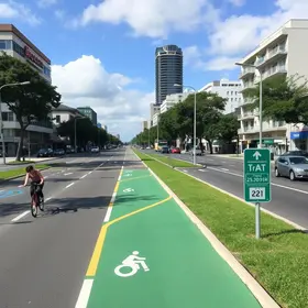 Mapa de ciclovias de Curitiba com rotas: transporte, rotas e acessos urbanos