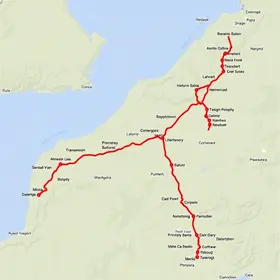 Rota da BR-316 no mapa com principais acessos: rotas, trechos e cidades no caminho