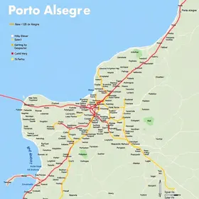Mapa de ônibus de Porto Alegre com linhas e terminais: transporte, rotas e acessos urbanos