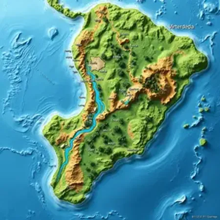 Mapa da bacia hidrográfica Amazônica: elementos naturais e localização no mapa