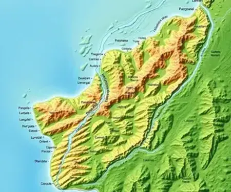 Mapa do rio Paraíba do Sul: elementos naturais e localização no mapa
