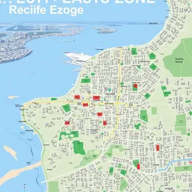 Bairros da zona leste de Recife no mapa: bairros, zonas e referências urbanas