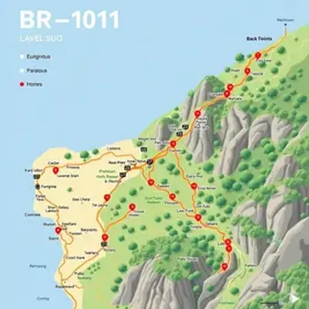 Rota da BR-101 no mapa com principais acessos: guia para planejar sua viagem