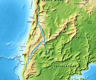 Mapa dos rios da Bahia: elementos naturais e localização no mapa