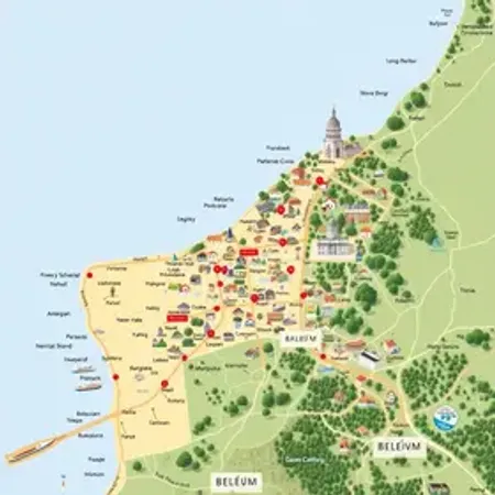 Bairros turísticos de Belém no mapa: localização, acessos e divisão da cidade