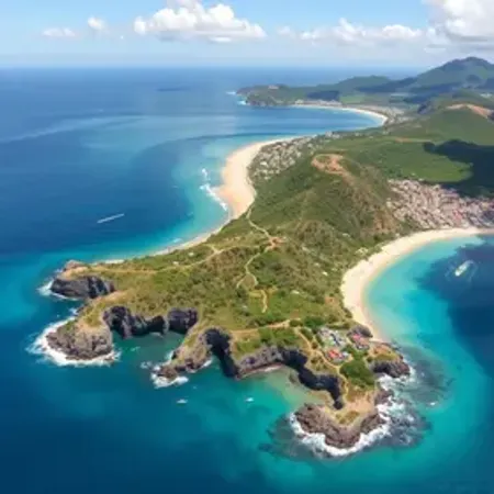 Mapa turístico de Ilhabela com atrações: pontos de interesse e localização
