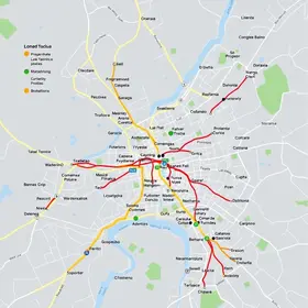 Mapa de ônibus de Curitiba com linhas e terminais: mobilidade com referências úteis