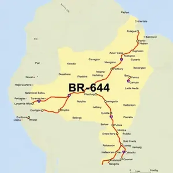 Mapa da BR-364 com cidades e trechos: rotas, trechos e cidades no caminho