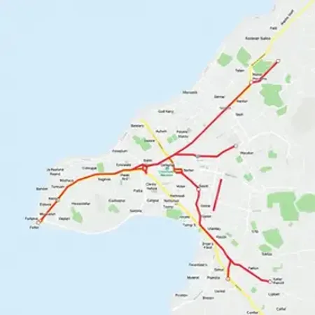 Rotas urbanas de Vitória no mapa: transporte, rotas e acessos urbanos