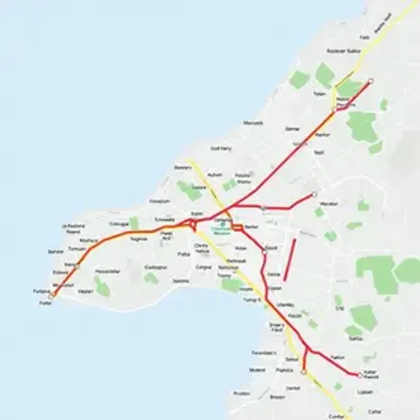 Rotas urbanas de Vitória no mapa: transporte, rotas e acessos urbanos