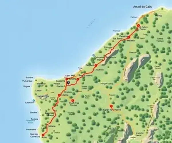 Como chegar em Arraial do Cabo pelo mapa com rotas: pontos de interesse e localização